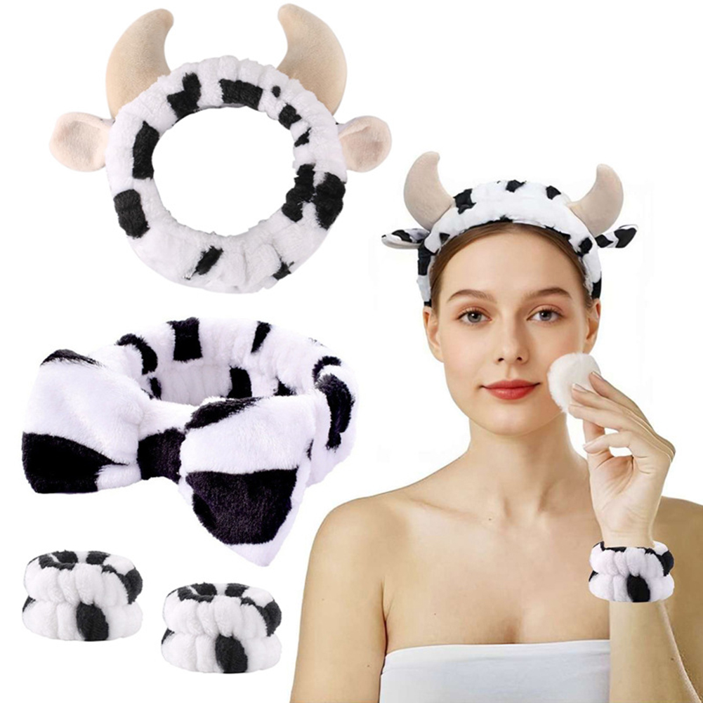 4 Uds. Diadema de vaca 3D, dia - Hair Care Set reseña y precio